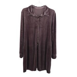 Unbranded Velvet‎ Dark Feminine Gothic Romantic Whimsigoth Purple Night Shirt L